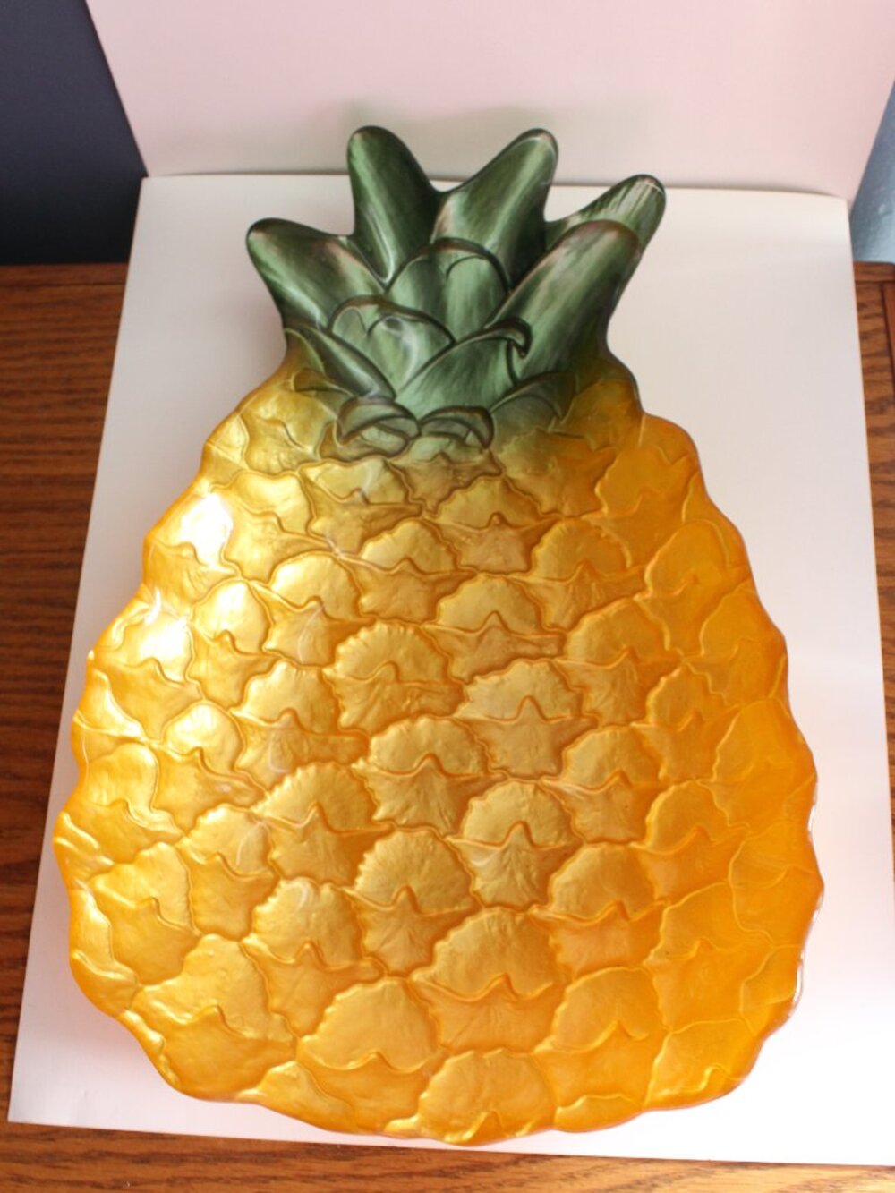 Turkish Glossy Art Glass Pineapple Serving Dish